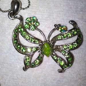 Butterfly rhinestone necklace